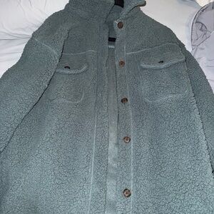 Women’s Green Sherpa Jacket